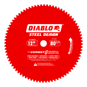 Diablo D1280CF - 12" x 80-Teeth Steel Demon™ Cermet II Saw Blade for Thin Metal