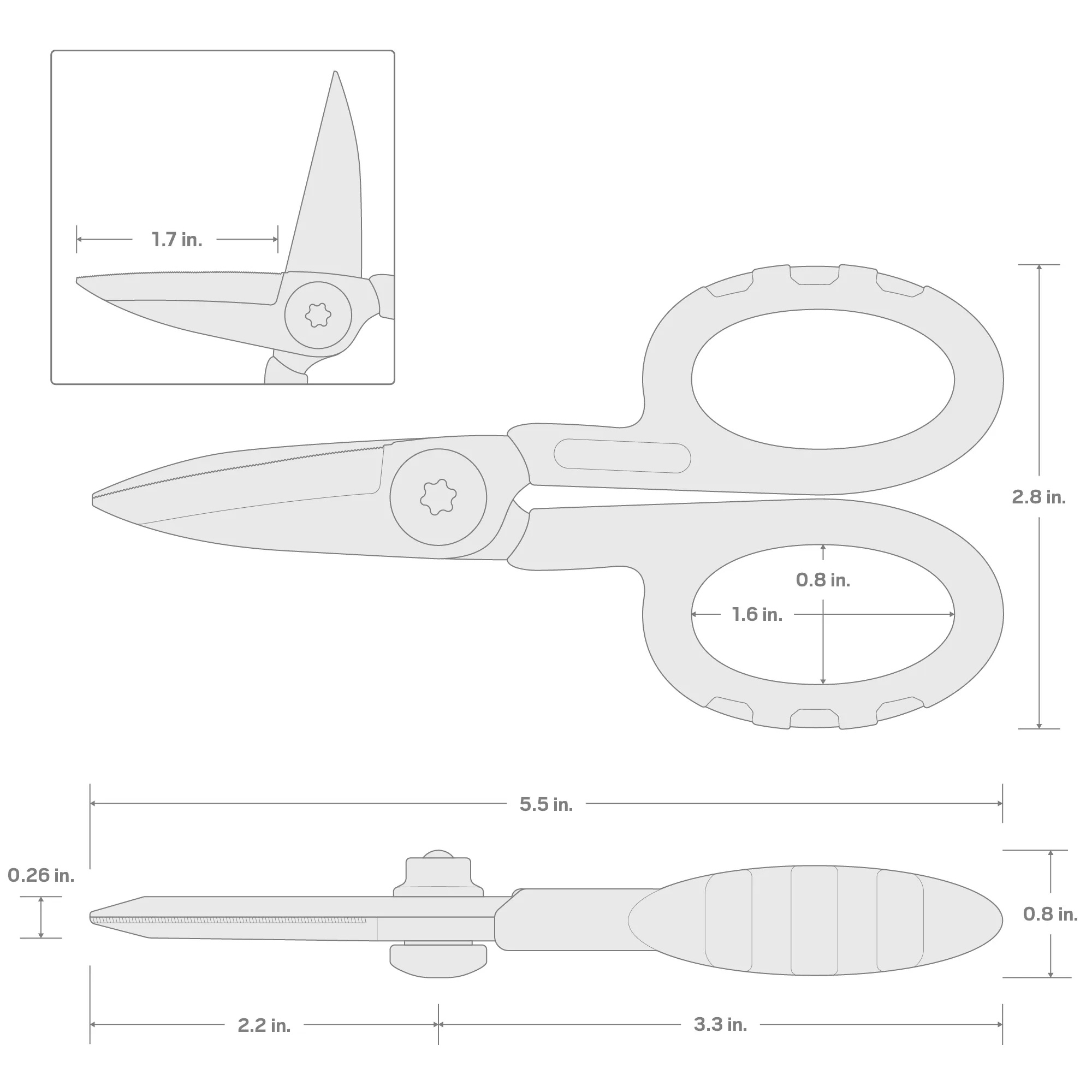 TEKTON PSR00110 5-1/2 Inch Compact Shop Scissors