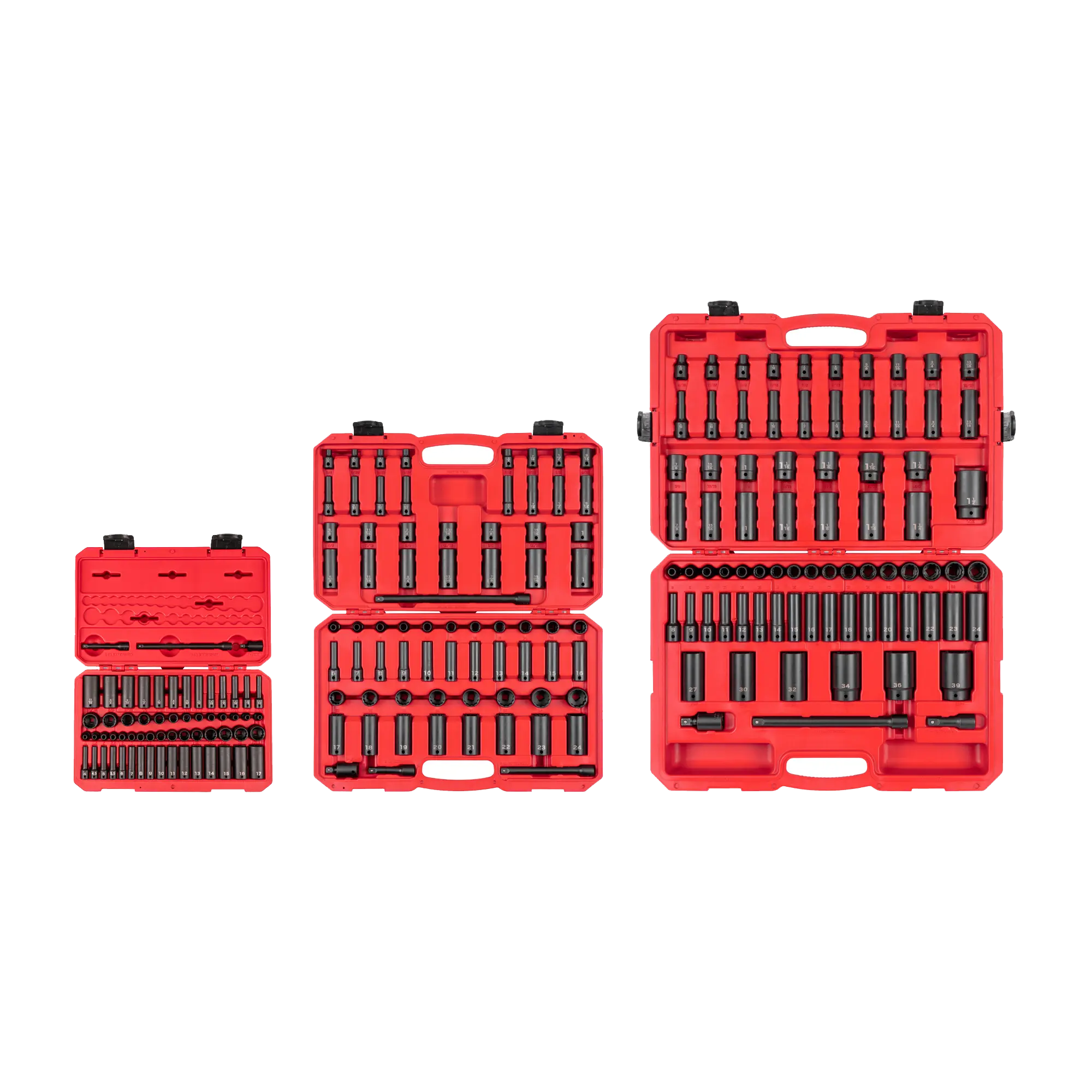 TEKTON SID99404 211-Piece 1/4, 3/8, 1/2 Inch Drive Shallow and Deep 12-Point Impact Socket and Accessory Set with Cases (5/32 - 1-1/2 in., 4 - 39 mm)