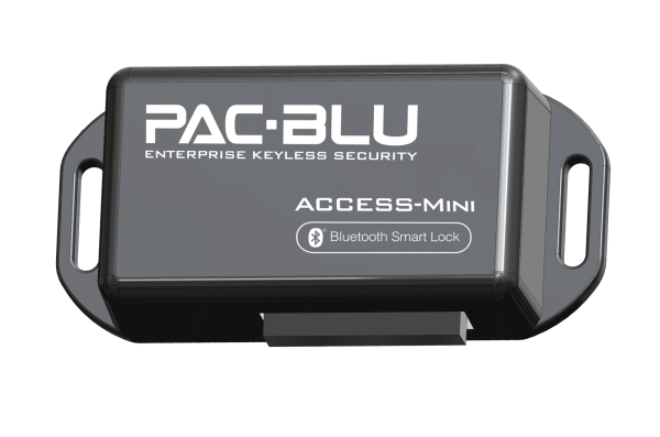 A closeup on a PAC-BLU Access-Mini. The text on the unit says that it is "Enterprise Keyless Security."