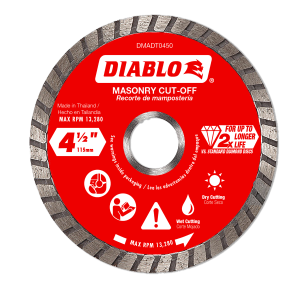 Diablo DMADT0450 - 4-1/2" Diamond Turbo Masonry Cut-Off Disc