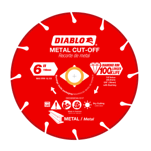 Diablo DDD060DIA101F - 6" Diamond Metal Cut-Off Disc