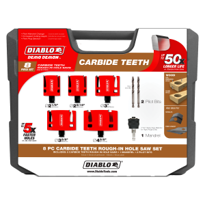 Diablo DHS08SCTR - Diablo Demo Demon™ Carbide Teeth Rough-In Hole Saw Set (8-pc)